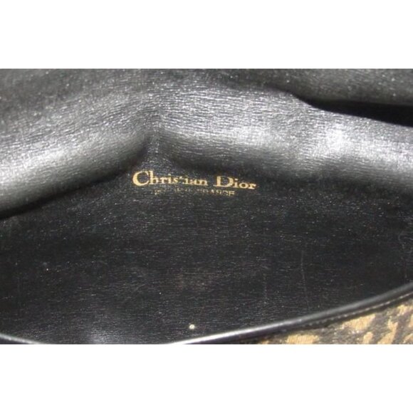 Dior Two Way Belt Purse Gold CD Accent Removable Strap Black Grey Trotter Print - Picture 10 of 12